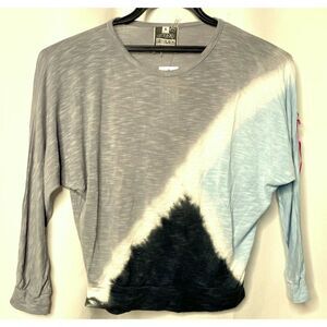 Mini Young Fabulous & Broke Girls Sz 6 Tie Dye Long Sleeve Top Gray Blue NEW